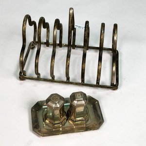 Juego de Salero y Pimentero con Porta Servilletas Metálico Vintage - imagen 2