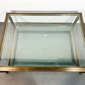 Mesa de Centro Imperio en Bronce y Cristal con Patas de Busto y Garra - imagen 2