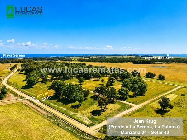 Terreno 600 m² en Rocha, a 5 min de La Paloma y Laguna de Rocha