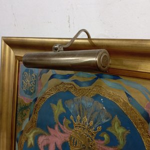 Cuadro Antiguo con Escudo Familiar y Marco Dorado con Iluminación - imagen 6
