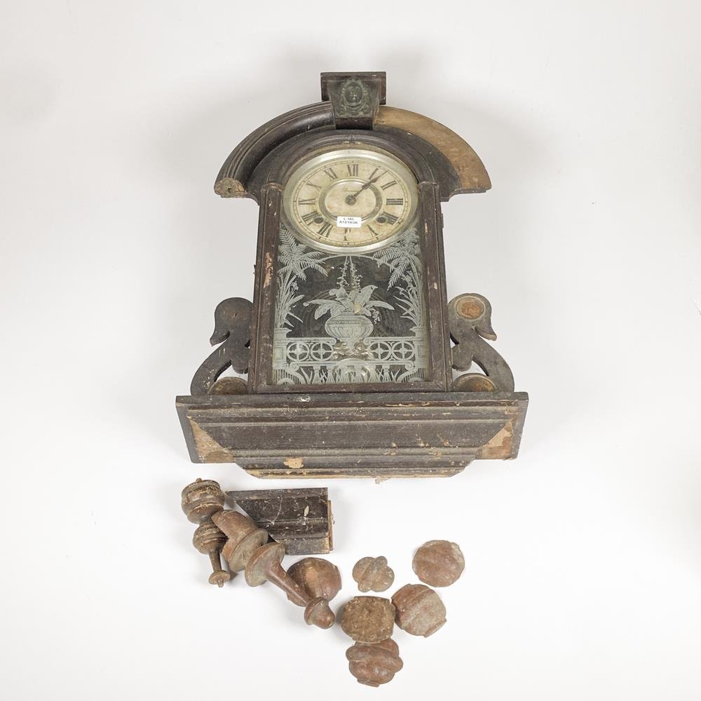 Reloj de Pared Ansonia con Péndulo y Caja de Madera