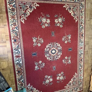 Alfombra Oriental Roja con Diseños Florales y Geométricos - imagen 3