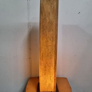 Lámpara de Pie Rectangular Beige con Base Oscura - imagen 2