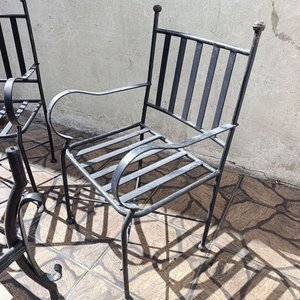Conjunto de 2 Sillones y Estructura de Mesa de Hierro Forjado - imagen 2
