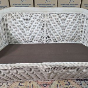 Sofá de Ratán Blanco para Dos Cuerpos - imagen 2
