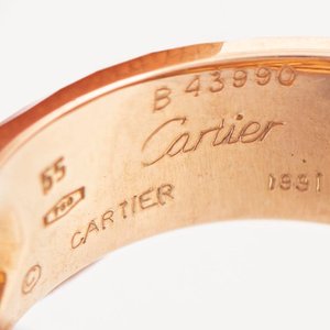 Anillo Cartier Arabesque Oro Rosa y Gris Talle 55 - imagen 3