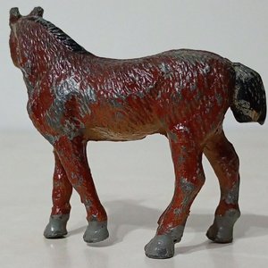 Caballo de Hierro Colado Antiguo Pintado a Mano - Juguete Vintage - imagen 2