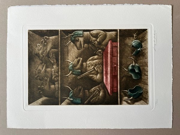 Grabado "Sin Título" de Luis Alberto Solari, Edición 153/200