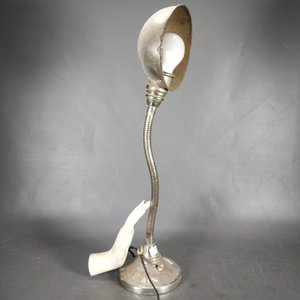 Lámpara de Escritorio Art Decó Metálica Cromada con Brazo Flexible - imagen 4