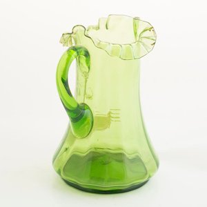 Jarra de Cristal Veneciano Verde con Esmalte y Figura - imagen 2
