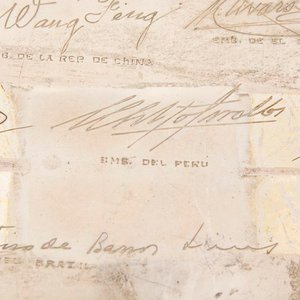 Bandeja Oval de Plata Mexicana 925 con Firmas y Dedicatorias - imagen 3