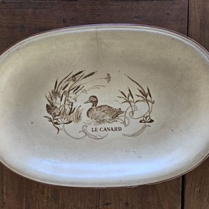 Dos Fuentes Ovaladas de Loza con Decoración - imagen 5