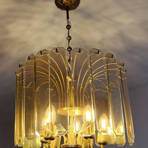 Lámpara Colgante de Metal y Vidrio Color Caramelo con 5 Luces - imagen 3