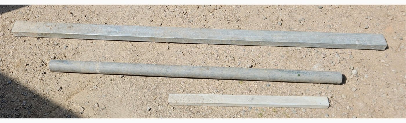 Lote: regla aluminio, caño galvanizado y perfil