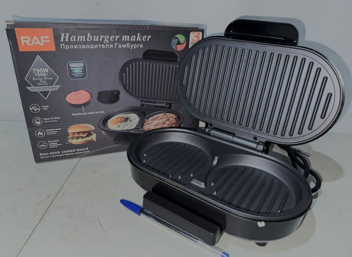 FABLRICA DE HAMBURGESAS DOBLE, ANTI ADHERENTE, CON MOLDE, NUEVA EN CAJA - imagen 2