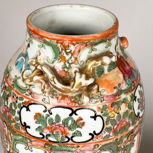 Dos Floreros Orientales de Loza: Estilo Cantón y Decoración Floral - imagen 8