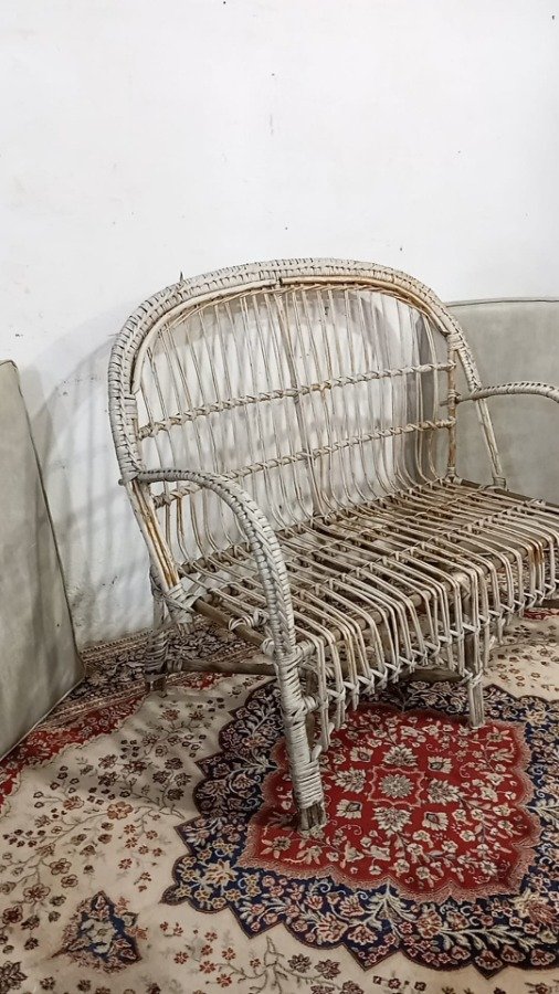 Sillón de mimbre ideal para jardín con almohadones - imagen 6