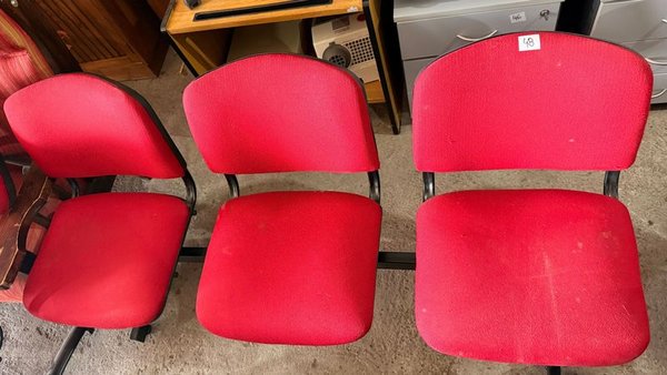 Sillas de Oficina Rojas Tipo Tándem