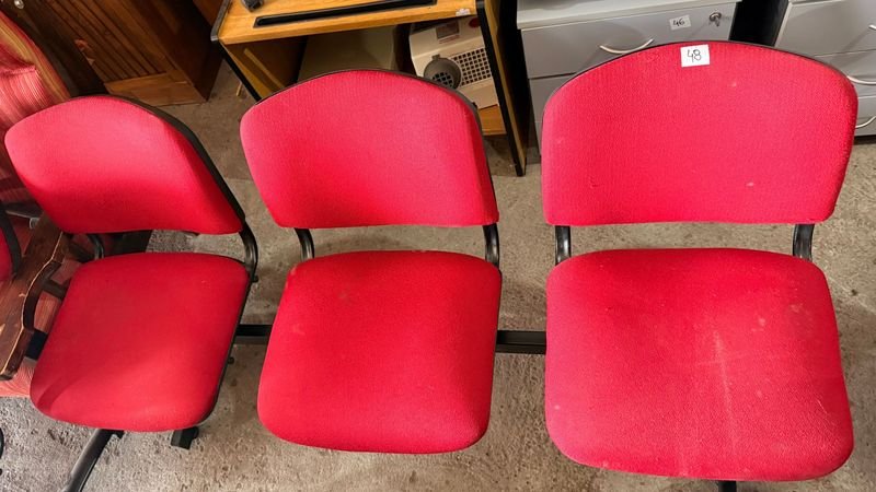 Sillas de Oficina Rojas Tipo Tándem