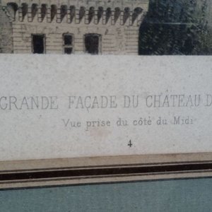 Grabado Antiguo Enmarcado: Fachada Principal Castillo de Pau (Château de Pau) - imagen 2