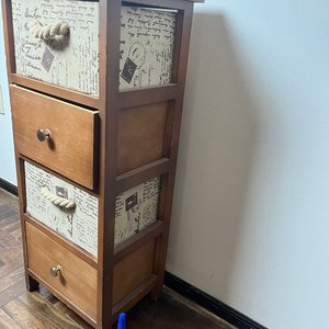 Mueble Organizador de Madera con Cajones de Tela y Madera - imagen 4