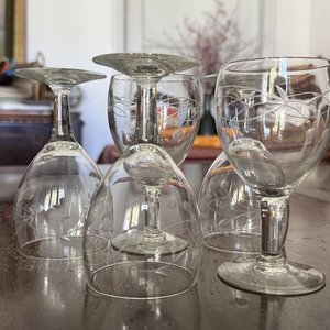 Set de 5 Copas de Cristal con Grabado de Ramas y Hojas - imagen 8