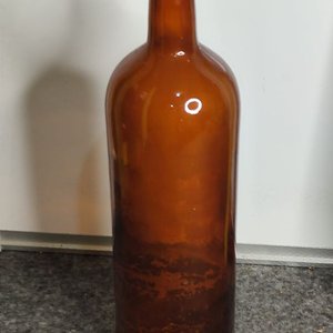 Botella Antigua de Vidrio Ámbar - Instituto Química Montevideo - imagen 4