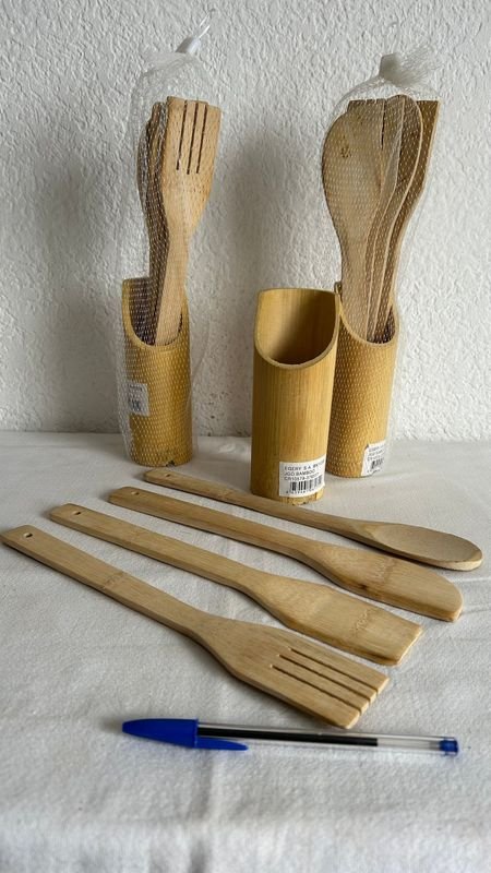 Juegos de menage en bambú - Utensilios y cestas de madera - imagen 4