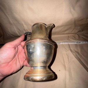 Antigua Lechera/Jarra de Servicio en Metal Plateado, Circa 1900 - imagen 4