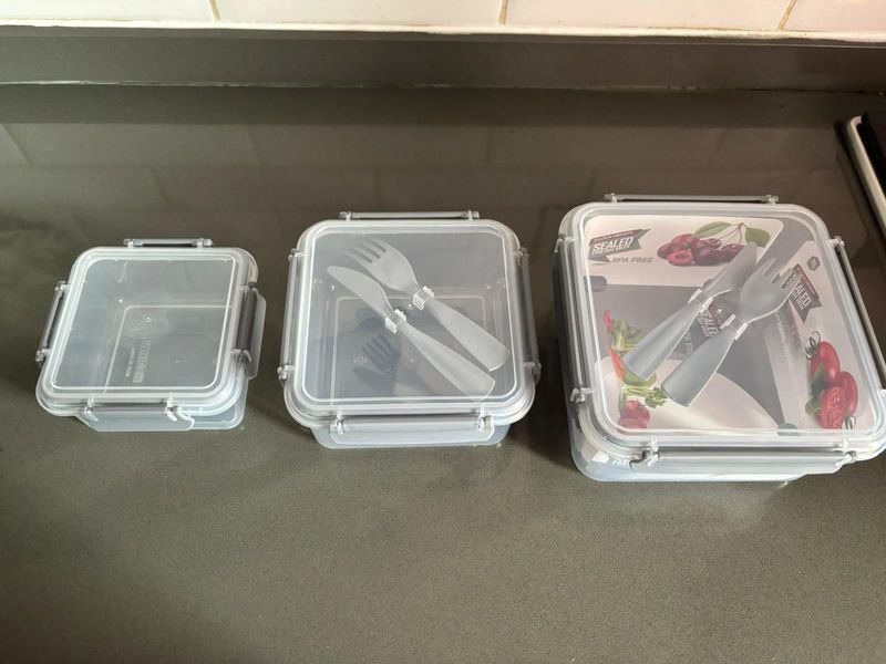 Tupperware para cocina, 3 unidades, plástico libre de BPA