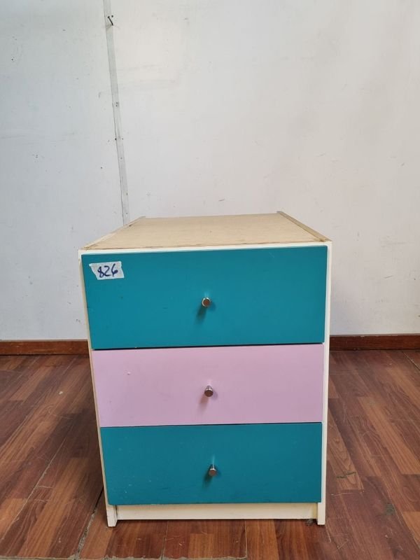 Comoda Infantil 3 Cajones de Madera