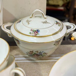 Servicio de Té Limoges Chastagner & Co. Porcelana Francesa Policromada Floral - imagen 5