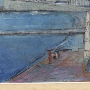 Óleo "Puerto Mediterráneo" de Alejandro Lanoël - imagen 6