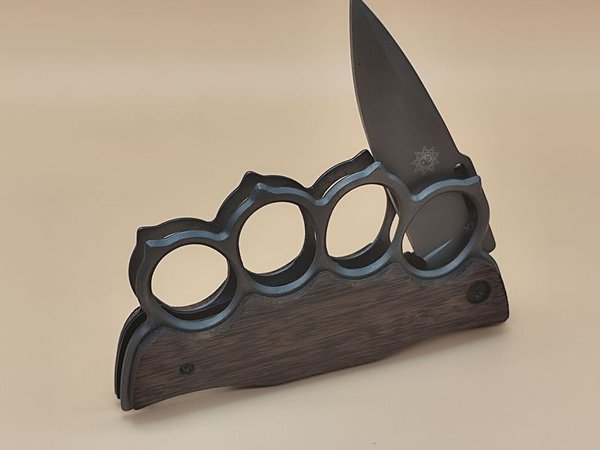 Navaja Táctica Plegable con Estructura Metálica y Empuñadura de Madera - imagen 10