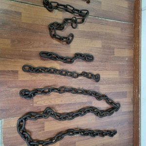 Lote de Varios Tramos de Cadena de Hierro Rústico - imagen 1