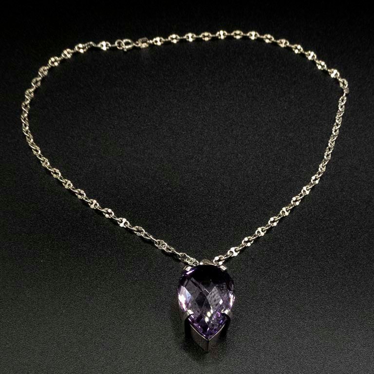 Colgante de Plata 950 con Amatista Facetada
