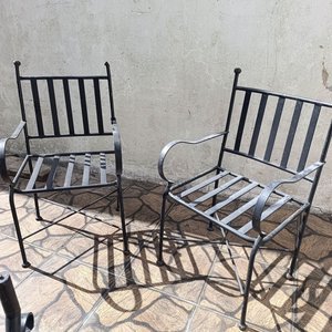 Conjunto de 2 Sillones y Estructura de Mesa de Hierro Forjado - imagen 6