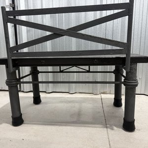 Juego de Jardín Metálico y Madera Oscura - imagen 12