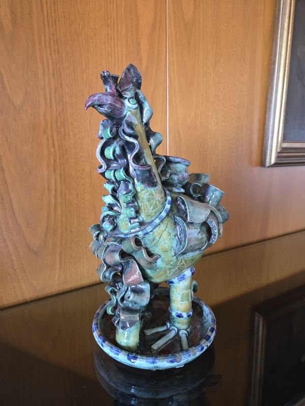 Figurita de cerámica de gallo, posiblemente nacional - imagen 5