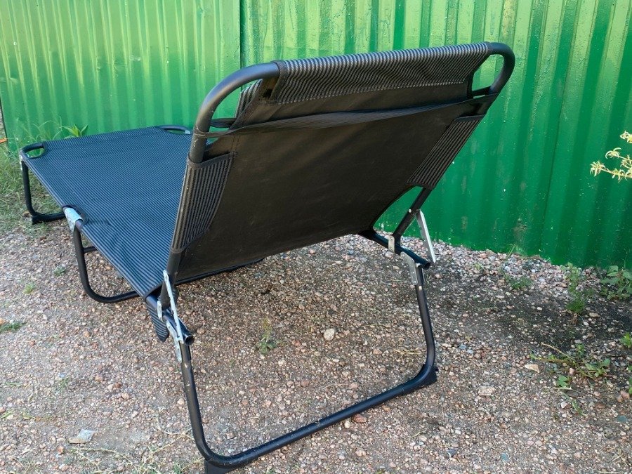 Catre plegable para camping con rayas y regulación - imagen 5