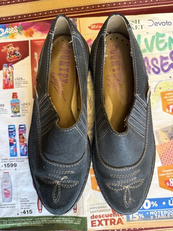 Mocasines Country de Cuero Oscuro con Pespuntes Decorativos