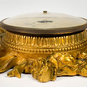 Barómetro y Termómetro de Bronce con Decoración de León y Caballo - imagen 4