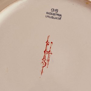 Juego de 5 Platos de Porcelana Uruguaya con Diseño Floral - imagen 5