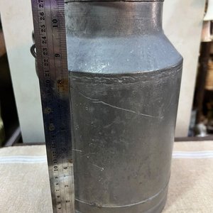 Tarro Lechero Antiguo de Chapa Galvanizada con Tapa y Asa - imagen 8