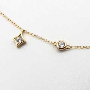 Gargantilla de Plata con Baño de Oro y Piedras - imagen 2