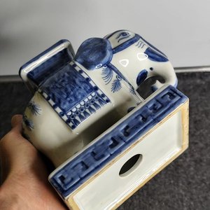 Centro de Mesa Decorativo de Cerámica Esmaltada en Forma de Elefante - imagen 3