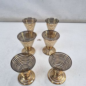 Set de 6 Copas de Vidrio con Diseño Espiral Dorado - imagen 2