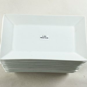 Lote de 18 Fuentes Rectangulares de Cerámica Blanca Marca Prisma - imagen 2