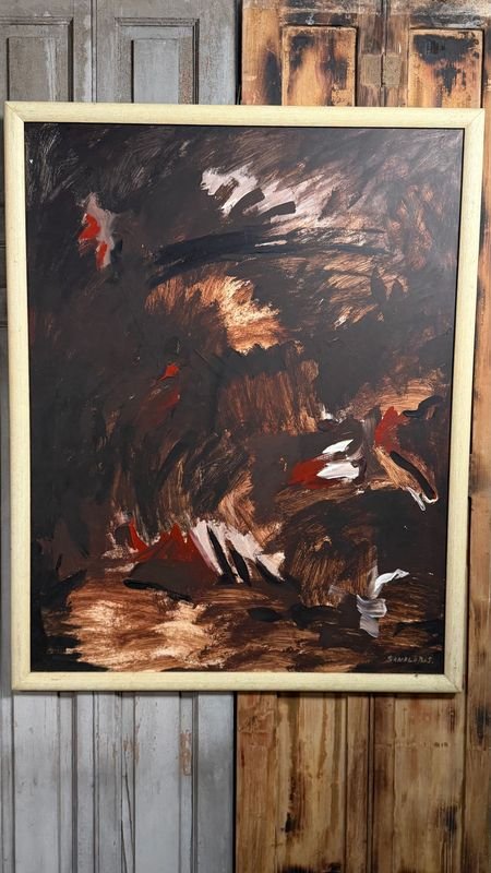 Pintura Abstracta al Óleo "Sin Título" por Analía Sandleris (90x70 cm)