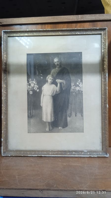 obra devocional San José con el Niño Jesús (a menudo catalogada como el grabado o estampa n.° 3151), creada por el pintor francés Étienne Azambre